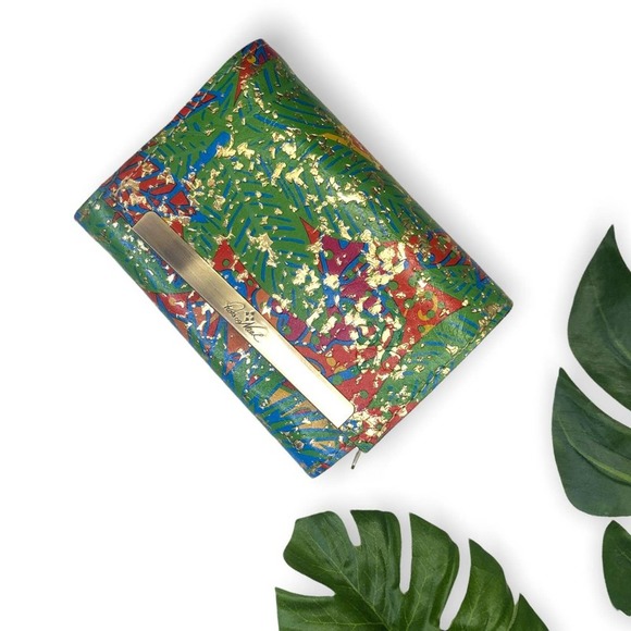 Patricia Nash Handbags - Patricia Nash Women's Tropical Print Tri-Fold Wallet Multi Colored Gold Speckles